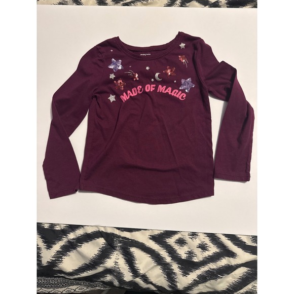 Other - Jumping Beans Girls Maroon "Made of Magic" Sequin  Long Sleeve TShirt Size‎ 4